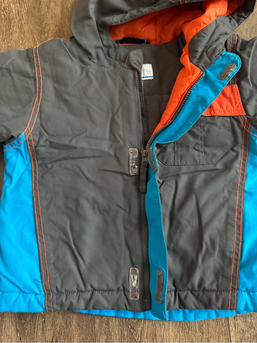 Columbia Children's Blue & Orange Winter Jacket and Snow Bib Set Size 3T - Picture 6 of 16